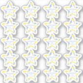 Blue & Yellow Original Buttons Star Handmade  Sticker (Voorkant)