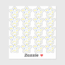 Blue & Yellow Original Buttons Star Handmade