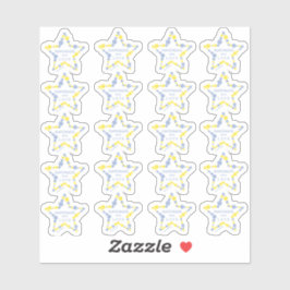 Blue & Yellow Original Buttons Star Handmade  Sticker