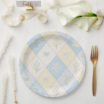 Blue & Yellow Patchwork Pattern Cute  Baby Shower Papieren Bordje<br><div class="desc">Cute blue and yellow sweet patchwork pattern baby shower paper plates for your baby shower.  Perfect for the coordinating paper plates & napkins in this collection.</div>