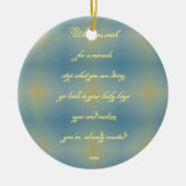 Blue Yellow Pattern "Creëer A Mirakel" Baby Boy Keramisch Ornament (Voorkant)