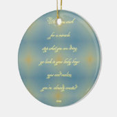 Blue Yellow Pattern "Creëer A Mirakel" Baby Boy Keramisch Ornament (Links)