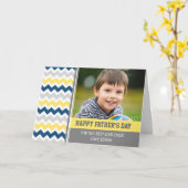Blue Yellow Photo Happy Vaderdag Card Kaart (Gele Bloem)