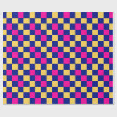 Blue Yellow Pink Checkered Pattern Design  Cadeaupapier (Vlak)