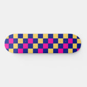 Blue Yellow Pink Checkered Pattern Design  Persoonlijk Skateboard (Horizontaal)