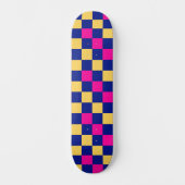 Blue Yellow Pink Checkered Pattern Design  Persoonlijk Skateboard (Voorkant)