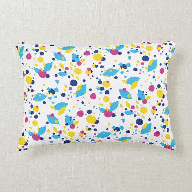 Blue Yellow Pink Fun Flow Abstract Pattern Modern Accent Kussen (Voorkant)