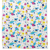 Blue Yellow Pink Fun Flow Abstract Pattern Modern Douchegordijn (Voorkant)
