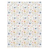 Blue Yellow Pink Wildflower Watercolor Tafelkleed (Voorkant)