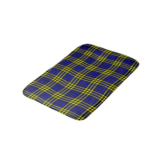 Blue Yellow Plaid Checker Seamless Pattern Badmat (Gekanteld)