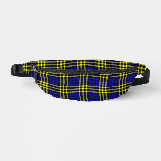 Blue Yellow Plaid Checker Seamless Pattern Heuptasje (Voorkant)