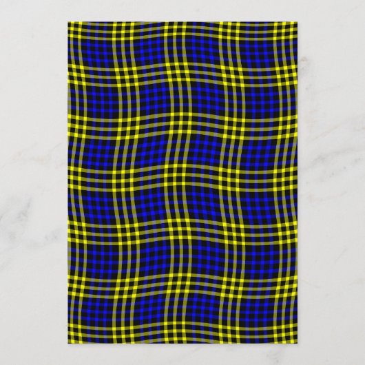 Blue Yellow Plaid Checker Seamless Pattern Kaart (Voorkant)