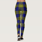 Blue Yellow Plaid Checker Seamless Pattern Leggings (Achterkant)