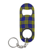 Blue Yellow Plaid Checker Seamless Pattern Mini Flessenopener (Voorkant)