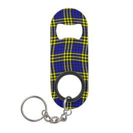 Blue Yellow Plaid Checker Seamless Pattern Mini Flessenopener