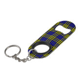 Blue Yellow Plaid Checker Seamless Pattern Mini Flessenopener (Voorkant Gekanteld)