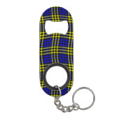 Blue Yellow Plaid Checker Seamless Pattern Mini Flessenopener (Achterkant)