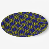 Blue Yellow Plaid Checker Seamless Pattern Papieren Bordje (Gekanteld)