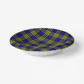 Blue Yellow Plaid Checker Seamless Pattern Papieren Kommen (Gebogen)
