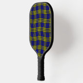 Blue Yellow Plaid Checker Seamless Pattern Pickleball Paddle (Links)