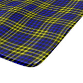Blue Yellow Plaid Checker Seamless Pattern Snijplank (Hoek)
