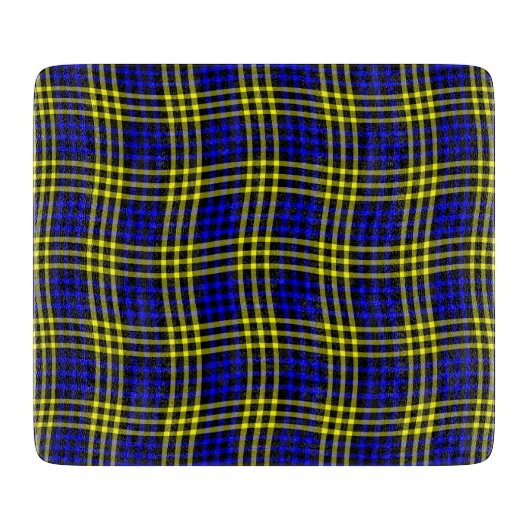 Blue Yellow Plaid Checker Seamless Pattern Snijplank (Voorkant)