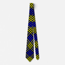 Blue Yellow Plaid Checker Seamless Pattern Stropdas