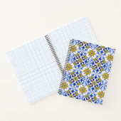 Blue Yellow Portugal Azulejo Seamless Pattern Notitieboek (Binnen)