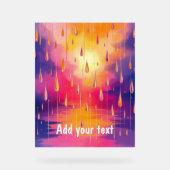 Blue Yellow Rain Drops Natuur Waterverf Acryl Bord (Voorkant)