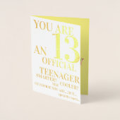 Blue Yellow Red 13th Official Teenager Birthday Folie Kaarten (Voorkant)