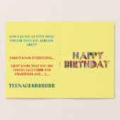 Blue Yellow Red 13th Official Teenager Birthday Folie Kaarten (Binnen)