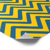 Blue Yellow  Retro Chevron Pattern Poster (Hoek)