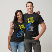 Blue Yellow Ribbon 321 World Down Syndrome Awarene T-shirt (Unisex)