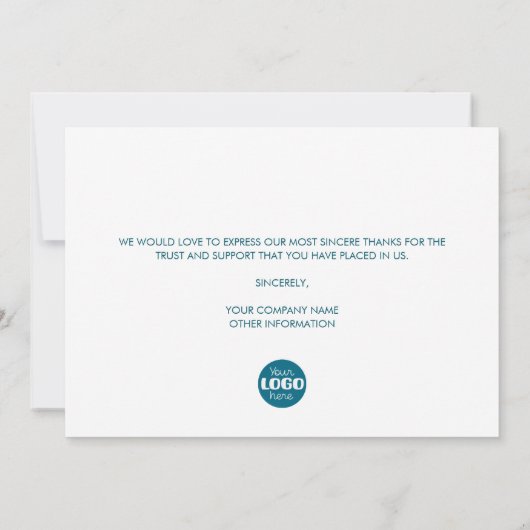 Blue Yellow Science Business Logo Bedankkaart (Achterkant)