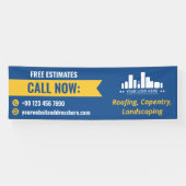 Blue Yellow Small Business Call Now Logo Promo Spandoek (Horizontaal)