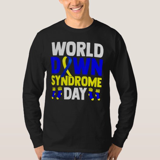 Blue Yellow Socks World Down Syndrome Awareness Da T-shirt (Voorkant)