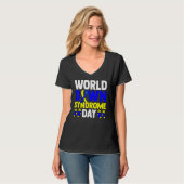 Blue Yellow Socks World Down Syndrome Awareness Da T-shirt (Voorkant volledig)