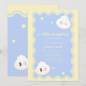 Blue Yellow Star Chinese Dumpling Baby Shower  Kaart (Voorkant / Achterkant)