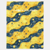Blue Yellow Starry Sky Fleece Deken (Voorkant)