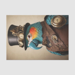  Blue & Yellow Steampunk Parrot Tissuepapier