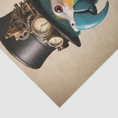  Blue & Yellow Steampunk Parrot Tissuepapier (Detail)