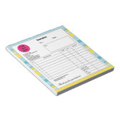Blue Yellow Stripe Company Business Shop Factuur Notitieblok (Schuin)
