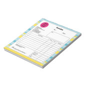 Blue Yellow Stripe Company Business Shop Factuur Notitieblok (Linkerzijde)