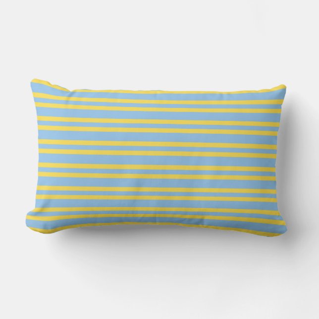 Blue Yellow Stripes Seamless Pattern Kussen (Voorkant)