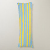Blue Yellow Stripes Seamless Pattern Lichaamskussen (Voorkant Verticaal)