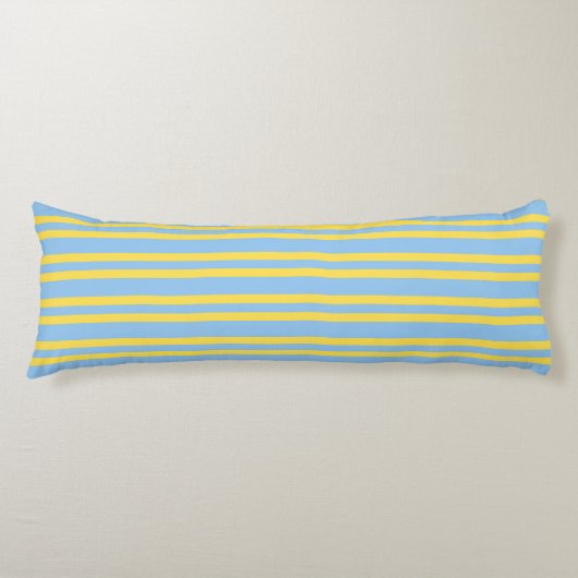 Blue Yellow Stripes Seamless Pattern Lichaamskussen (Voorkant)