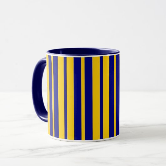 Blue Yellow Stylish Stripes Pattern Design Mok (Voorkant links)