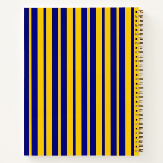 Blue Yellow Stylish Stripes Pattern Design  Notitieboek (Achterkant)