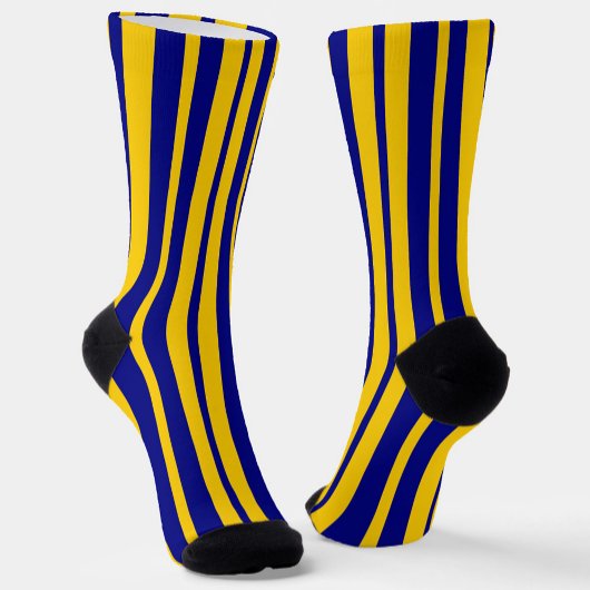 Blue Yellow Stylish Stripes Pattern Design Sokken