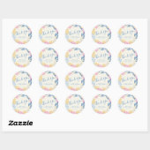 Blue Yellow Summer Flower WreatCustom Dank je Ronde Sticker (Vel)